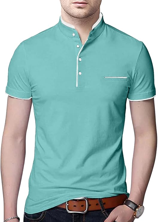 AUSK Half Sleeves Henley Regular Fit T-Shirt for Men