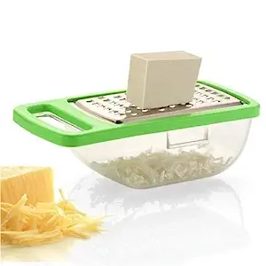 ATEVON Mini Cheese & Garlic Grater - Stainless Steel with Storage Container