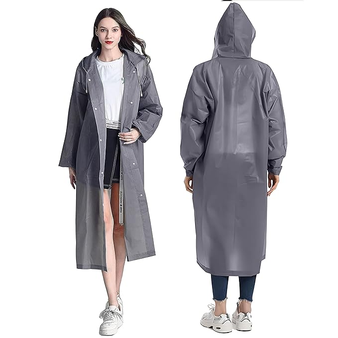 HACER EVA Waterproof Unisex Rain Coat Hooded Full Sleeves Outdoor Men, Women, Boys & Girls Rainwear Poncho Raincoat for Camping, Hiking & Travelling (1Pc)