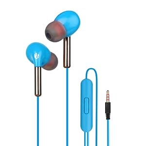 ZEBSTER Peak with Tangle Free Design, 10mm Drivers, in-line Mic, Deep Bass, 1.2m Cable, Gold Plated 3.5mm Jack(Blue)