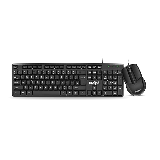 FRONTECH Wired Keyboard and Mouse Combo | Membrane Keys with Retractable Stands | USB Plug & Play | Ergonomic & Comfortable Design | 1 Year Warranty (1692, Black)