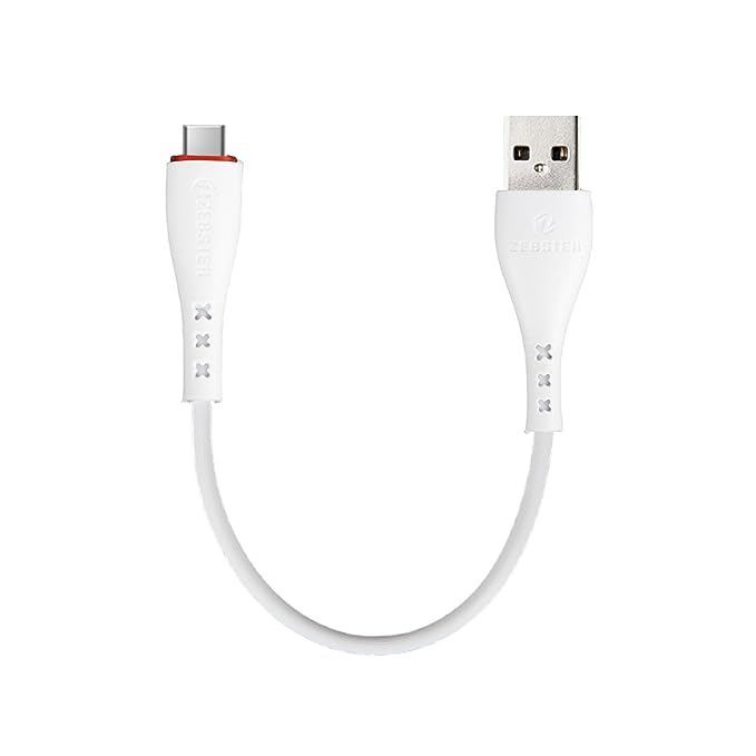 ZEBSTER Z -CC20 USB to Type C Cable,2A 20cm cable Strong & Long lasting (White)