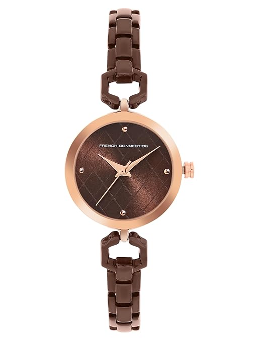 French Connection Gazellle Brown Round Analog Watch for Women - FCN00092A