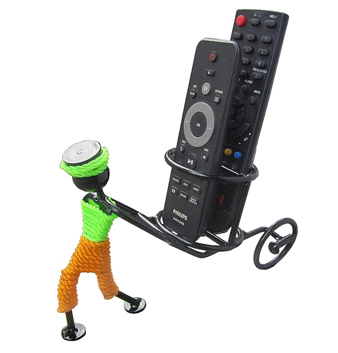 OFIXO (Black Metal Strong and Durable Remote Stand Remote Holder/Remote Stand/Remote Organizer showpiece For Tv Ac Dvd Dth Remotes, Living Room Decor, Showpiece