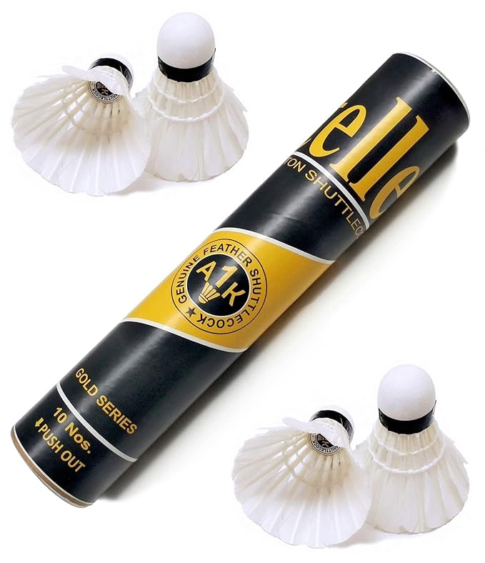 Steller Gold Series Feather Shuttlecock, Pack of 3 (White)