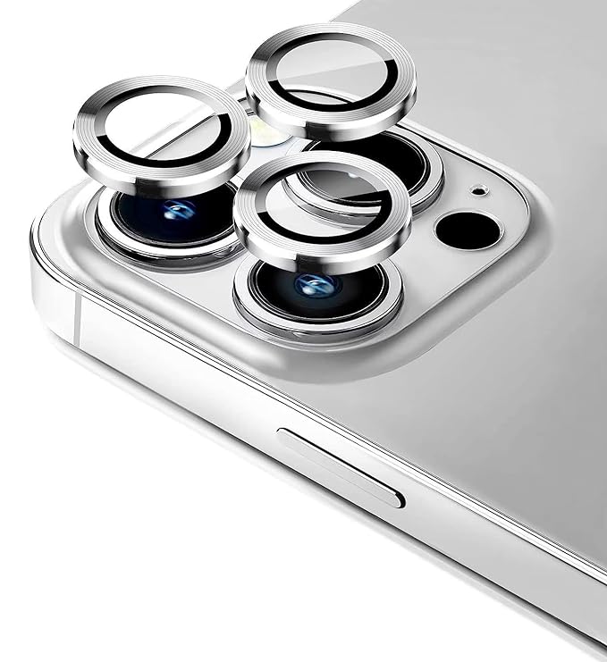 GadgetBite Camera Lens Protector for iPhone 13 Pro 6.1"& iPhone 13 Pro Max 6.7", Tempered Glass Camera Lens Protector Tempered Glass Lens Ring Cover Fit for iPhone 13 Pro/iPhone 13 Pro Max (Silver).