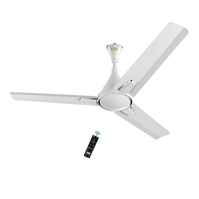 KUHL Prima A1 900 mm BLDC 65% Power Saving BLDC Ceiling Fan With Remote | BEE 5 Star Rated & ISI Marked | High Air Flow | 5 Year Warranty | White
