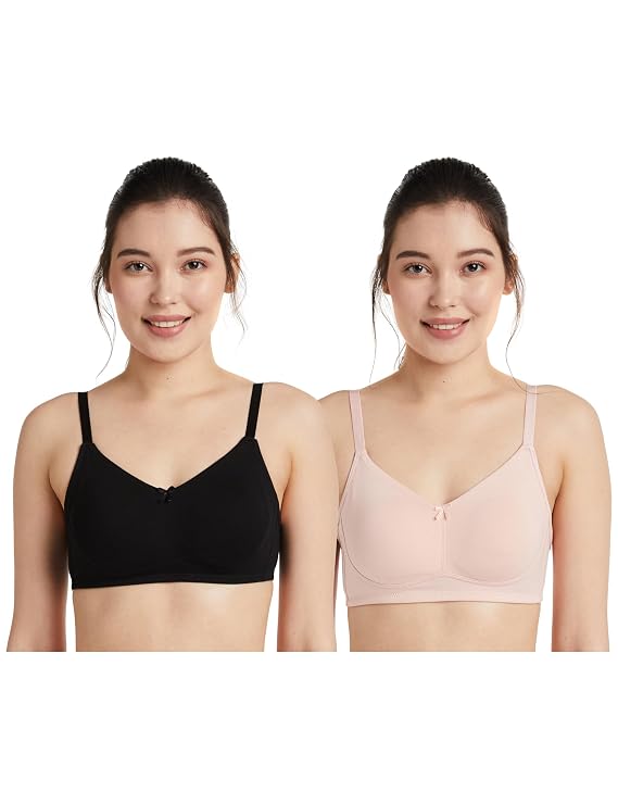Amazon Brand - Symbol Women's Cotton Stretch Non Padded Wire Free Full Coverage Lift Up Bra
