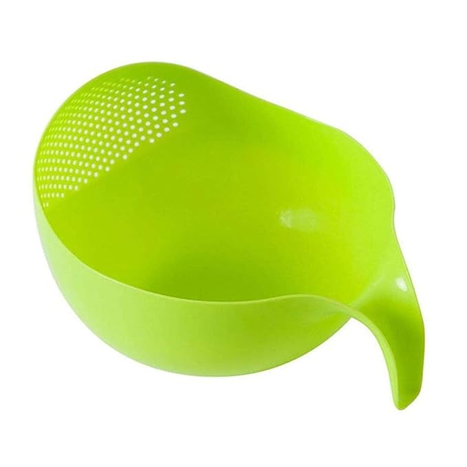 Clazkit Multi-Purpose Strainer or Washer Bowl for Rice Fruits & Vegetable Rice Bowl Color May Vary, Plastic - 10.2 x 17.5 x 24.3 Centimeters
