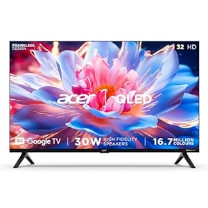 Acer 80 cm (32 inches) V Series HD Ready Smart QLED Google TV AR32GR2841VQD (Black)