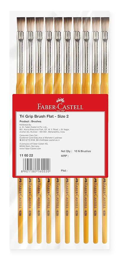 Faber-Castell TRI Grip SYNTH HAIR FLAT SIZE 2 PCK-10