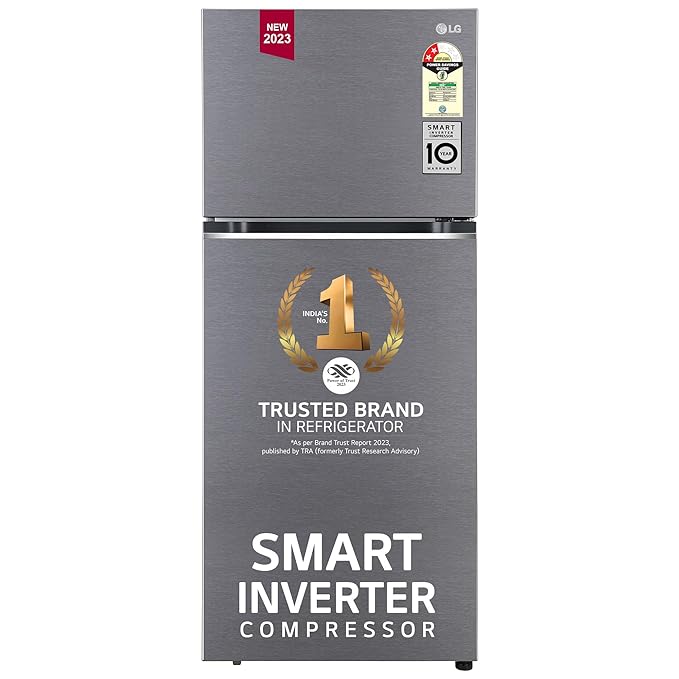 [Apply Coupon] - LG 322 L 3 Star Frost-Free Smart Inverter Double Door Refrigerator (2023 Model, GL-S342SDSX, Dazzle Steel, Convertible with Express Freeze)