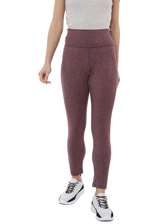 Macrowoman W-Series Active Yoga Tights for Women in Poly Cotton Stretch with High Waist & Pocket for Yoga & Cycling