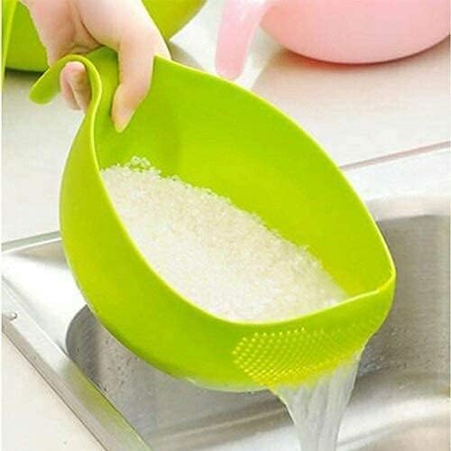 BigPlayer Multi-Use Strainer/Washer Bowl - Ideal for Rice, Vegetables & Fruits - Convenient and Durable Kitchen Tool - Multicolor