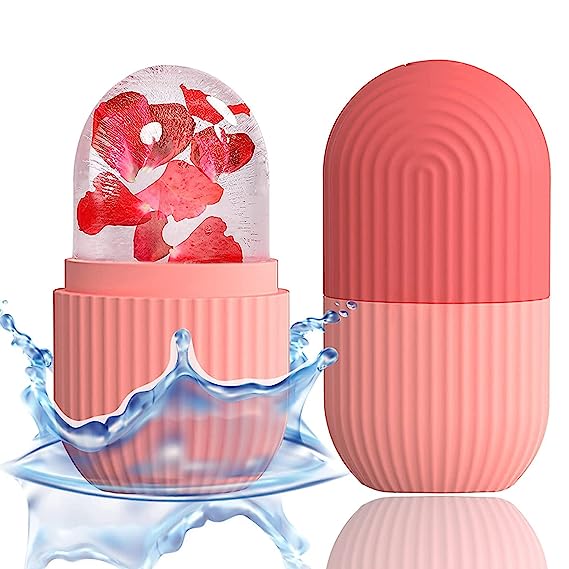 E-COSMOS Ice Face Roller Massager,For Face, Eyes And Neck Naturally Conditioning,De-Puff Eye Bags,Reduce Migraine Pain,Reusable Massage Silicone Ice Mold Kitchen Tool (Multicolor)