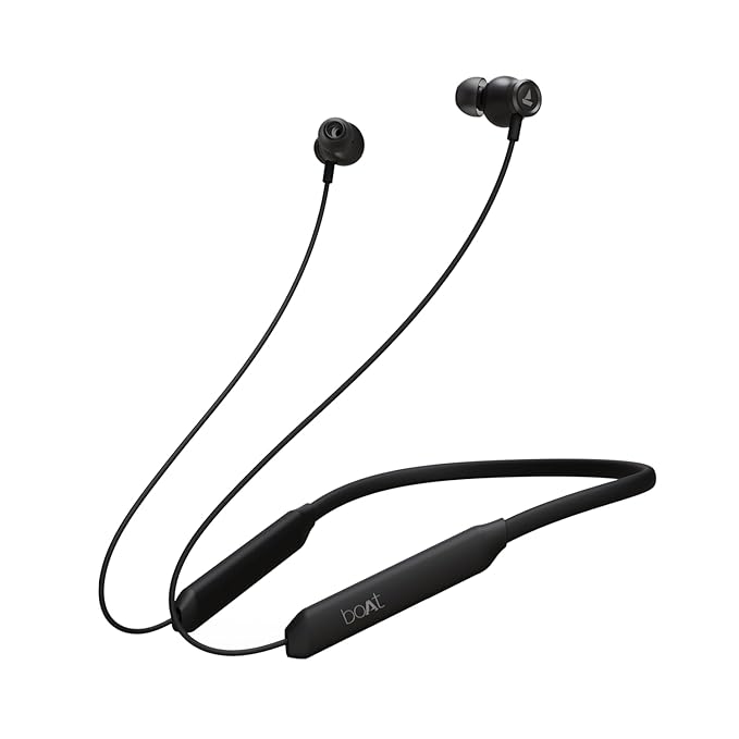 boAt Rockerz 205 Pro in Ear Bluetooth Neckband with Mic, Beast Mode(Low Latency Upto 65ms), ENx Tech for Clear Voice Calls,30 Hours Playtime, ASAP Charge,10mm Drivers,Dual Pairing & IPX5(Active Black)