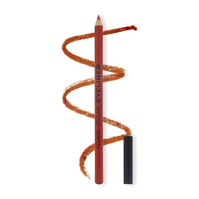 Relove- Coloured Kohl Eyeliner- Orange | Highly Pigmented | Smooth and Creamy Formula |Kohl Eyeliner |Matte finish for glam looks | 1.2gm
