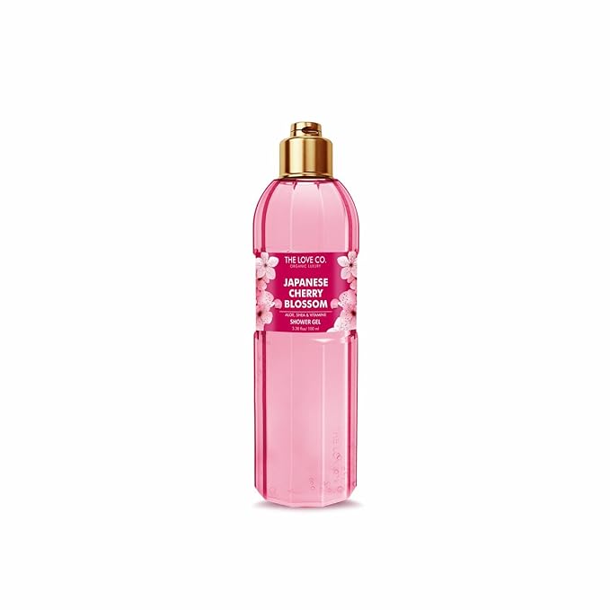 THE LOVE CO Japanese Cherry Blossom Shower Gel | Aloe & Vitamin E for Hydration & Skin Nourishment | 100% Vegan & Paraben-Free | Luxurious, Long-Lasting Fragrance | For Women & Men 100ml