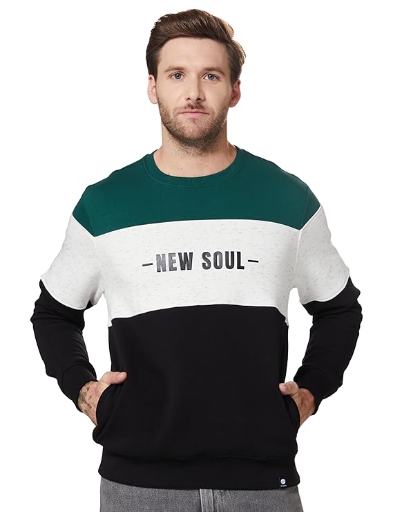 Amazon Brand - Symbol Men Cotton Rich Light Weight Crew Neck Sweatshirt (Regular Fit)