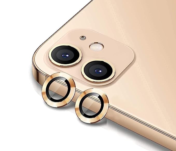 GadgetBite Camera Lens Protector for iPhone 12 Pro/12/11 Pro Max/11 Pro/11 Tempered Glass Camera Lens Protector Tempered Glass Lens Ring Cover Fit for iPhone 12 Pro / 12/11Pro Max / 11 Pro / 11(Gold)