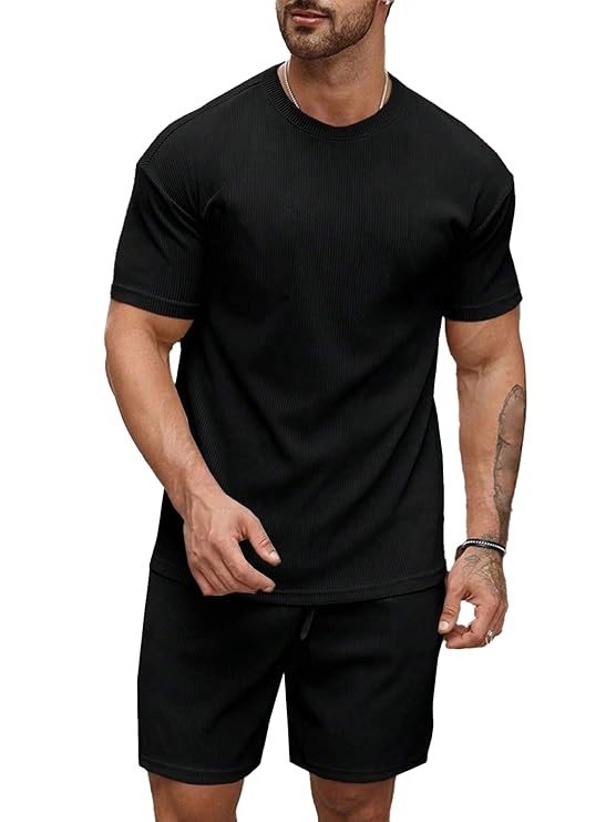 [Apply Coupon] - SMOWKLY Men Cotton Pajama Set|| T-Shirt And Shorts Set For Men||Night Wear For Men||Night Suit For Men