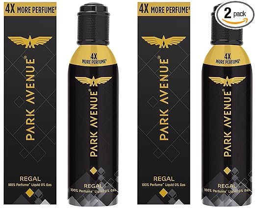 Park Avenue Men Regal No Gas Premium Perfume Long Lasting Citrus Fragrance Spray 130Ml (Pack Of 2), Pack Of 1