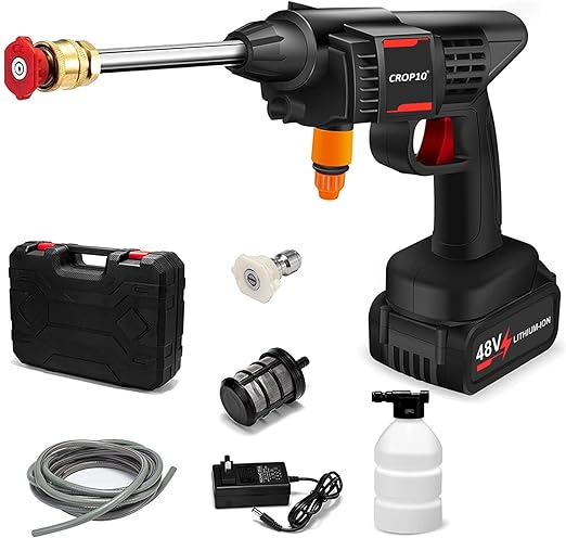 CWG-01 Cordless 48V Electric High Pressure Washer | Powerful Machine with Accessories Kit | Multi-Function Nozzle | Suitable for Washing Car, Bikes, Gardening, Windows and Outdoor Cleaning