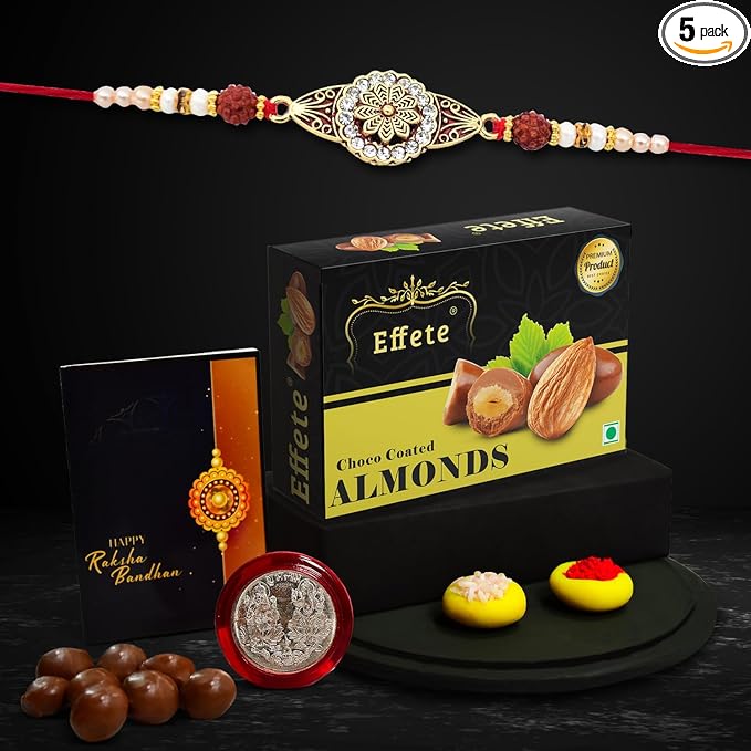 DeoDap Rakhi (K1_425_CA32) & Chocolate Almonds 32gm| Rakhi for brother with gift | handmade rakhi |rakhi combo for brother | stylish rakhi for brother | Set of 1 Rakhi |