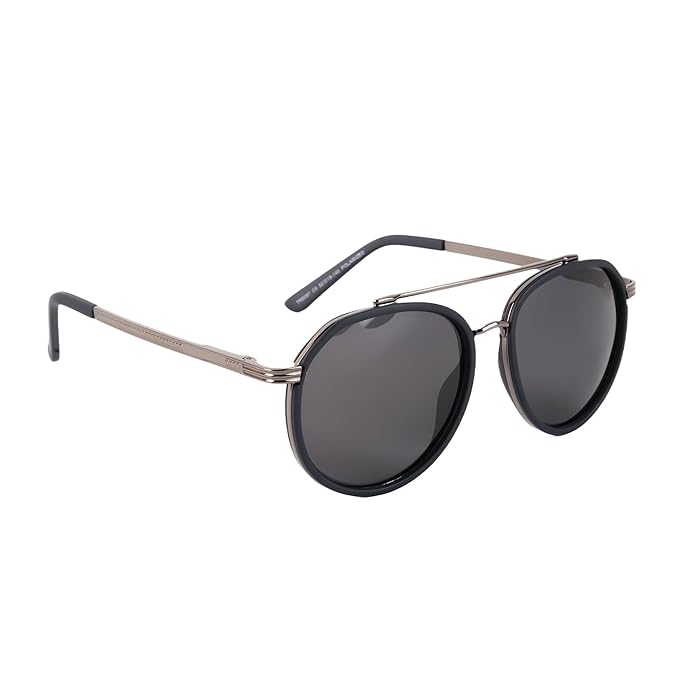 [Apply Coupon] - Voyage UV Protected & Polarized Black Round Sunglasses for Men & Women