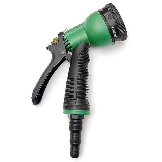GLUN® Plastic 8 in 1 Hose Nozzel Spray, 8 Adjustable High Pressure Spray, Multi Use Hose Sprays (Auto)