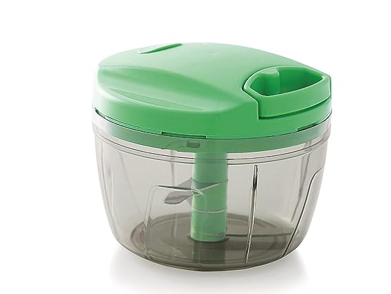 Tosaa Mini Handy and Compact Chopper with 3 Blades for Effortlessly Chopping Vegetables and Fruits for Your Kitchen, Anti Slip Silicone, 375 ml,Pack of 1, Color May Vary
