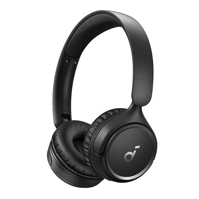 soundcore by Anker H30i Wireless On-Ear Headphones, Foldable Design, Pure Bass, 70H Playtime, Bluetooth 5.3, Lightweight and Comfortable, App Connectivity, Multipoint Connection (Black)