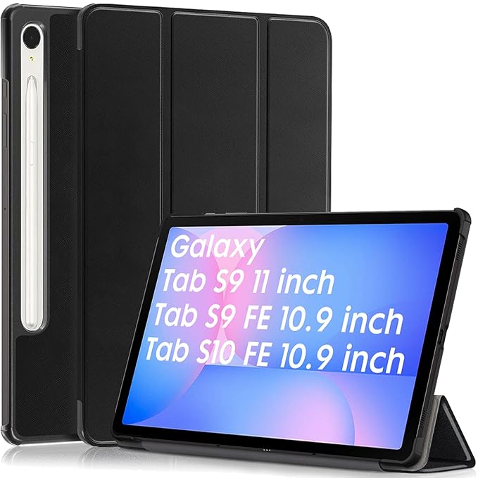 Robustrion Cover for Samsung Tab S10 FE 10.9 inch/Tab S9 FE/Tab S9 11" Cover Case, Flip Stand Back Case Cover for Samsung Tab S10 FE/Tab S9 FE / S9 Tab Cover [Auto Sleep Wake] - Black