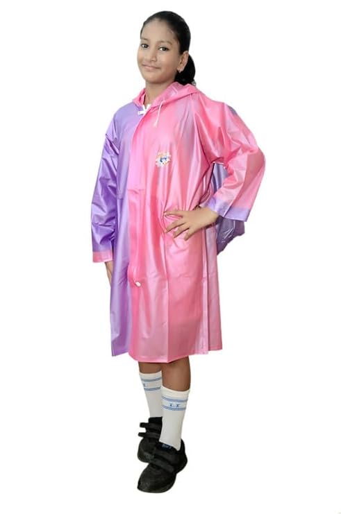 New Variety Store" Unisex PVC Hooded Raincoat Rain Fighter I Rain Coat I Rainsuit for Kids with School Bag Space