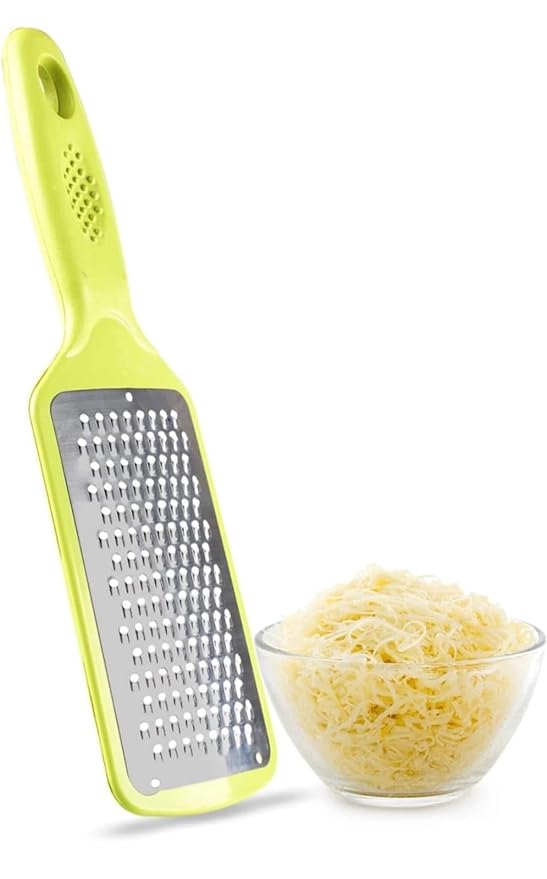 [Apply Coupon] - E-COSMOS Stainless Steel Cheese Grater & Lemon Zester for Kitchen- Cheese, Lemon, Ginger, Garlic, Chocolate, Vegetables & Fruits Shredder with Protective Cover, Adrak Grater, Dishwasher Safe Flat