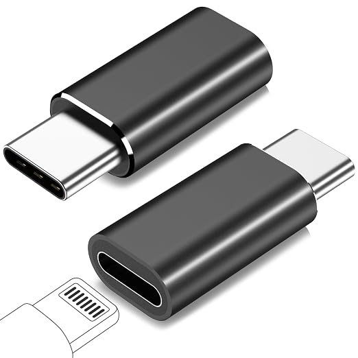 for Lightning Female to USB C Male Adapter for iPhone 15/15 Pro/15 Pro Max/15 Plus,iPad Air i OS,Samsung Galaxy,Google Pixel,Charging Data Transmission,Type C Charger Connector Cable,Black