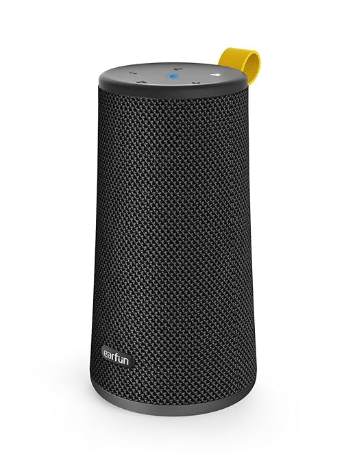 EarFun UBOOM Bluetooth Speaker, [24W Stereo Sound] Boom Bass, 360° Surround Sound, Sweatshield" IPX7 Waterproof, Indoor & Outdoor Modes, Dual Pairing, 24Hrs, Portable Wireless Speaker for iPhone etc