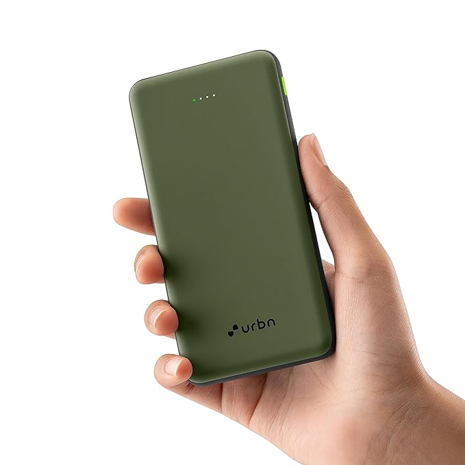 [Apply Coupon] - URBN Power Bank 10,000mAh - Ultra Slim, 22.5W Two Way Fast Charging, Triple Output, Dual Type C PD, 12 Layers Circuit Protection, BIS Certified, 6 Months Warranty Free Type C Cable - Camo