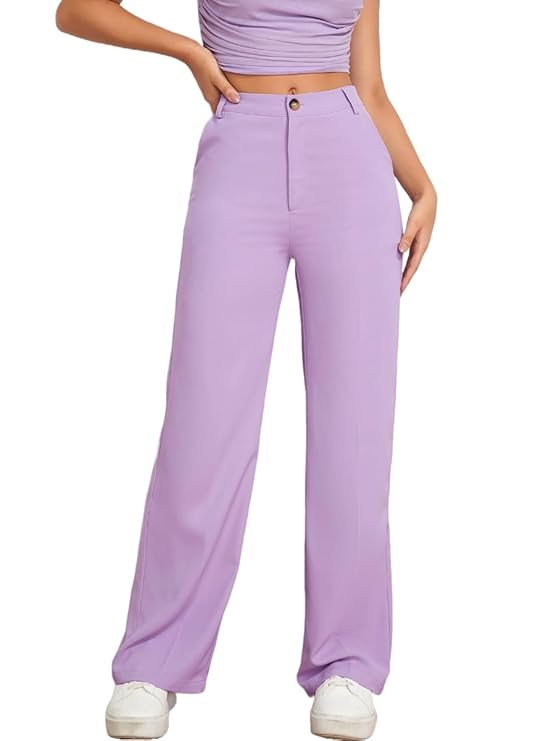 Sheetal Associates Women's Regular Fit Polycotton Solid Casual Trouser