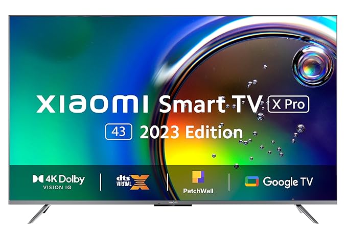 Xiaomi 108 cm (43 inches) X Pro 4K Dolby Vision IQ Series Smart Google TV L43M8-5XIN (Black)