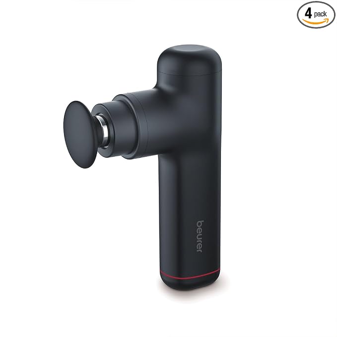 Beurer German Engineering MG 79 Gentle Massage Gun with 3 Massage Heads & 3 Speed Settings | Lightweight Deep Tissue Muscle Massager for Pain Relief, Muscle Recovery & Everyday Relaxation | With storage Bag I Ideal for Home, Office & Travel Use I Black in color I 3 years Warranty