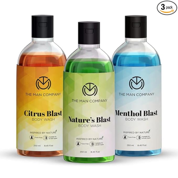 The Man Company Body Wash Saver Combo for Men - 3 * 250ml | Assorted Value Pack | Shower Gel for Smooth & Refreshing Skin | Deep Moisturization | Toxin Free  -  Pack of 3