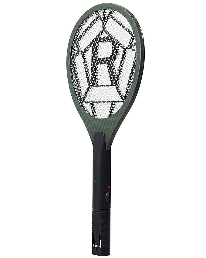 Weird Wolf Heavy Duty Mosquito Racket Bat | Rechargeable Electric Fly Swatter | Mosquito Killer Racquet with 2 Pin Plug and 3 Months Warranty (Dark Green)