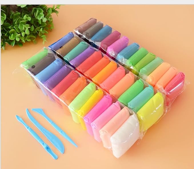 Eclet (Pack of 12) Air Dry Clay, Colorful Children Soft Clay, Creative Art Crafts, Gifts for Kids-Multi Color. Non-Toxic Modeling Magic Fluffy Foam Bouncing Clay Putty Kit for Kids with Tools .2