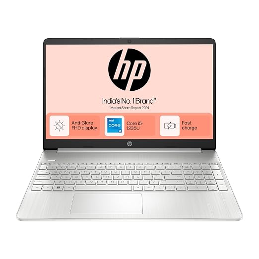 HP 15s,12th Gen Intel Core i5-1235U, 8GB DDR4 Ram, 512GB SSD, (Win 11, Silver, 1.69 kg),15.6-inch (39.6 cm), FHD, Intel UHD Graphics,fy5007TU