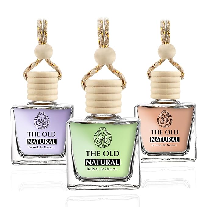 Car Perfume With Essential Oils | Car Perfume Diffuser With Wooden Lid | Car Fresheners Long Lasting | Car Perfumes (Pack Of 3, Expressions, Lavish Musk, Mystery - 10ml each)