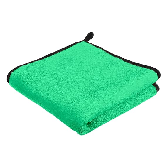 Kuber Industries Cleaning Towel | Reusable Cleaning Cloths for Kitchen | Duster Towel for Home Cleaning | 400 GSM Cleaning Cloth Towel with Hanging Loop | 40x40 | Green