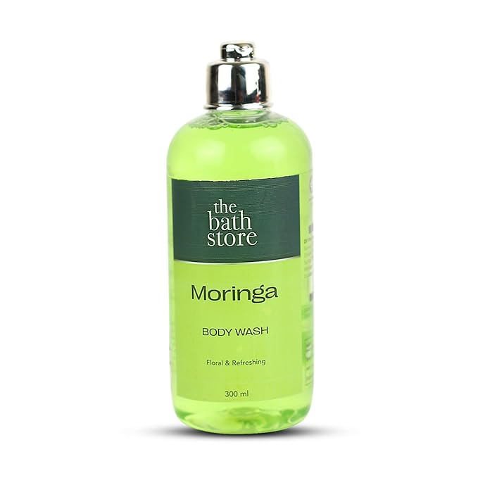 The Bath Store Moringa Body Wash Shower Gel | Exfoliating Body Wash For Dry Skin & Oily Skin | Tan Removal Body Wash For Men & Women | Liquid Soap For Bath - 300ml