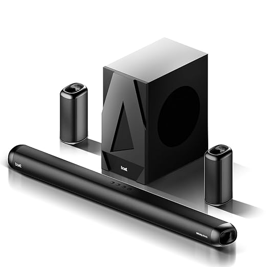 boAt Aavante Bar 5500DA 500W Bluetooth Soundbar w/Dolby Atmos & Cinematic Sound,5.1.2 Channel,8 Drivers for Surround Sound Effect,Multi- Compatibility, Remote Control(Premium Black)