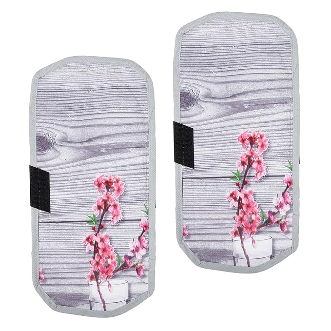Heart Home Fridge Handle Cover | Refrigerator Handle Cover | Fridge Door Handle Protector | Fridge Door Handle Cover | Flower Fridge Handle Cover | 2 Piece Set | Gray